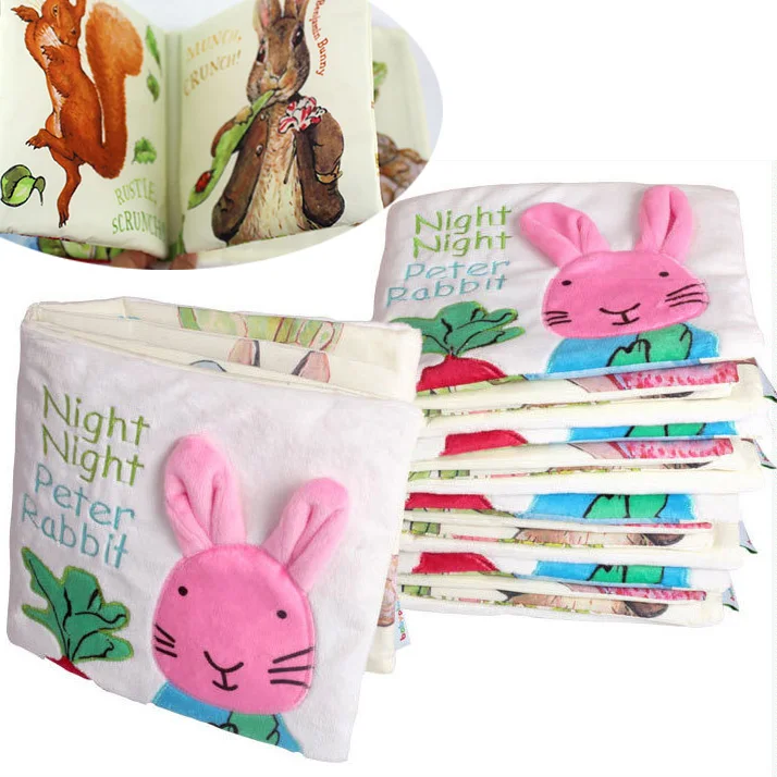 

17cm Baby peter rabbit Cloth Book ring paper Embroidery Three-dimensional story book Enlightenment early Education Kids Gifts