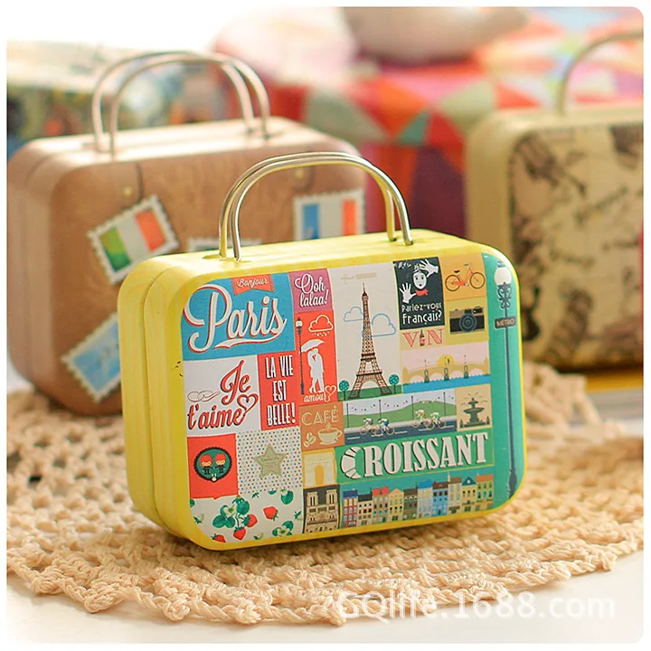 6 Estilos Organizador Caja de Almacenamiento de Estilo Retro Maleta