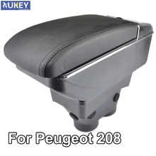Armrest For Peugeot 208 2013   2018 Arm Rest Dual Layer Storage Box Decoration Car Styling 2014 2015