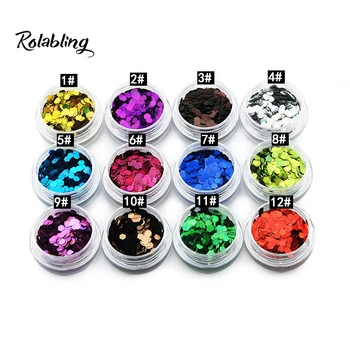 

Rolabling 12pcs/set Nail Glitter Powder Dazzling Dust Powder Nails Art For Nail Art Decorations Accessories Nails Art Sequins