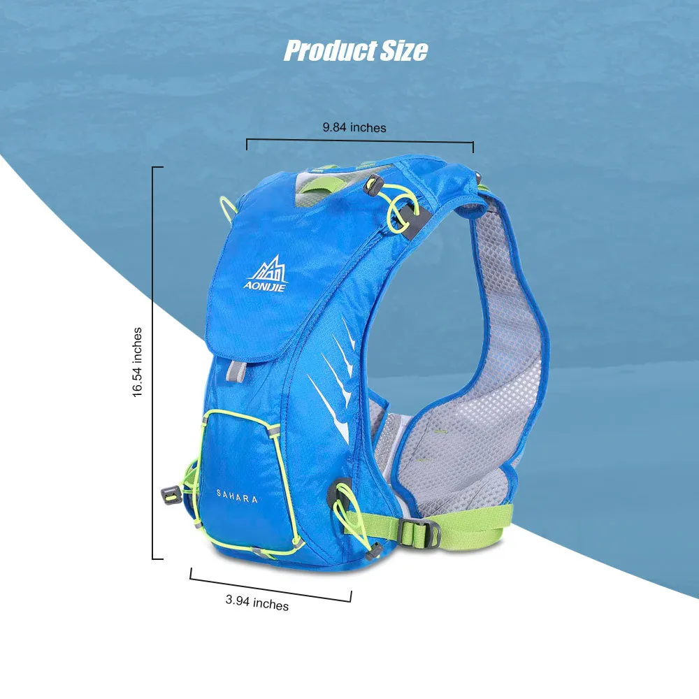 AONIJIE 8L Unisex Running Backpack with 1.5L Water Bag for Outdoor Sports