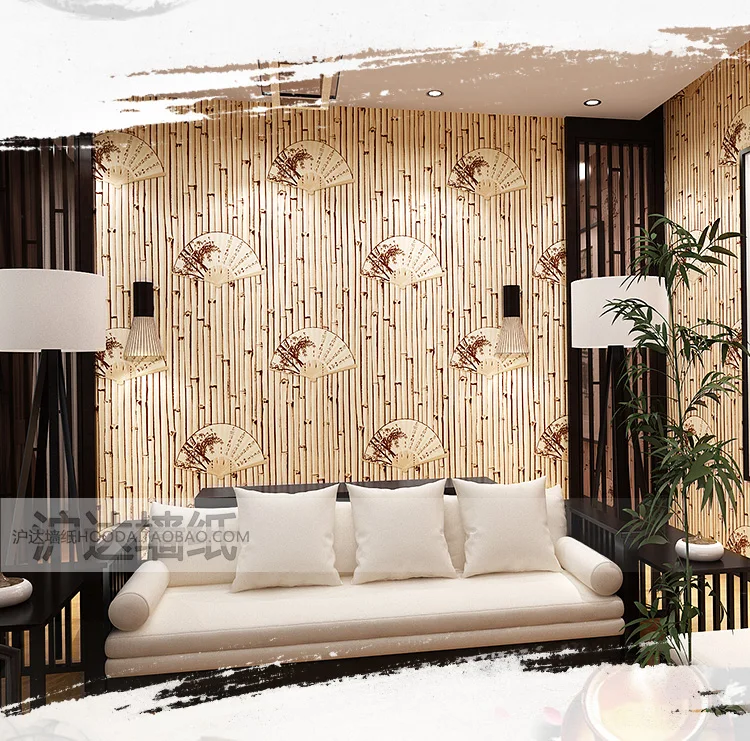 0.53x10 м веером обои кабинет Ресторан фон украшения стены Bamboo узор китайский стиль классический обои