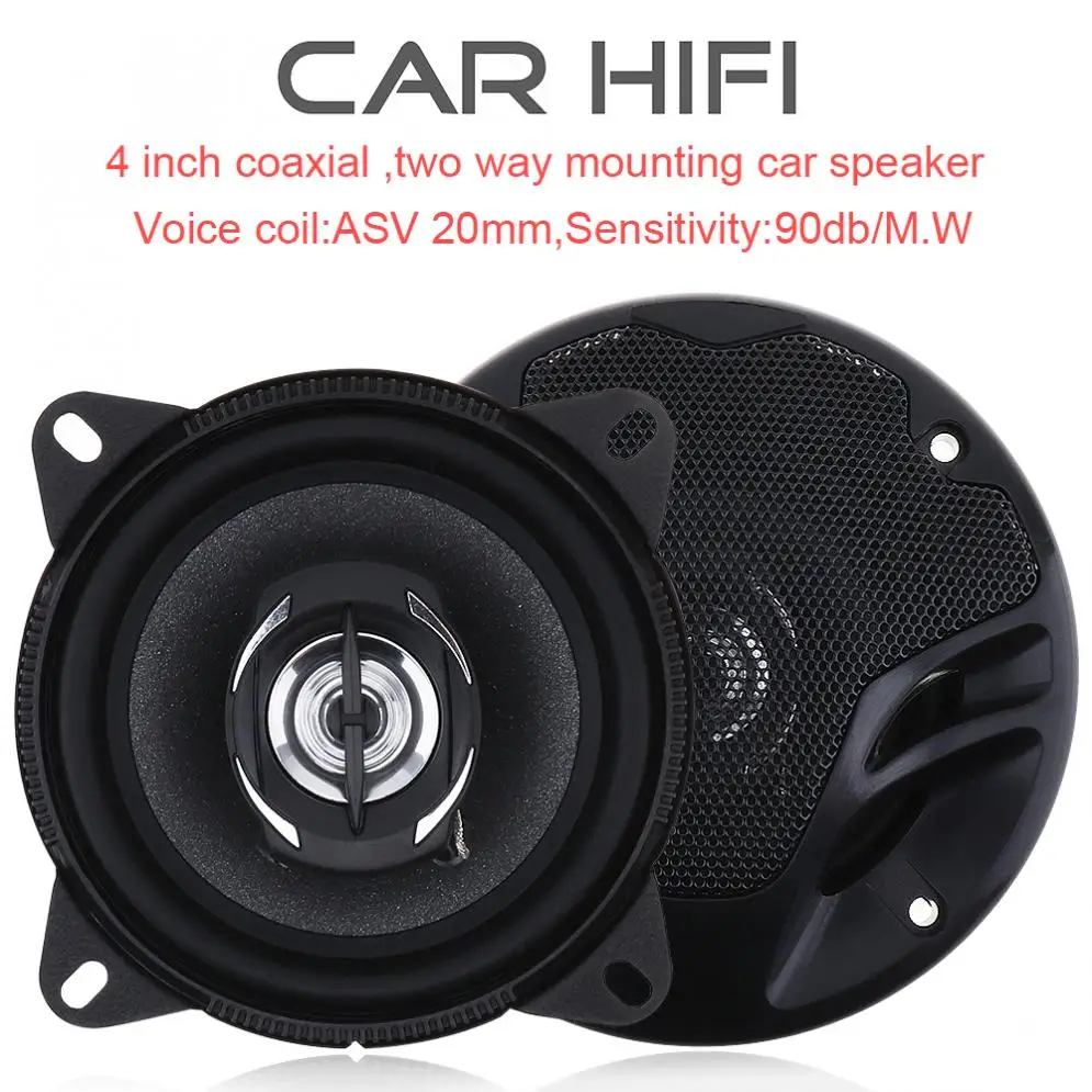 2pcs 4 Inch 40W Car HiFi Coaxial Speaker Audio Music Stereo Full Range