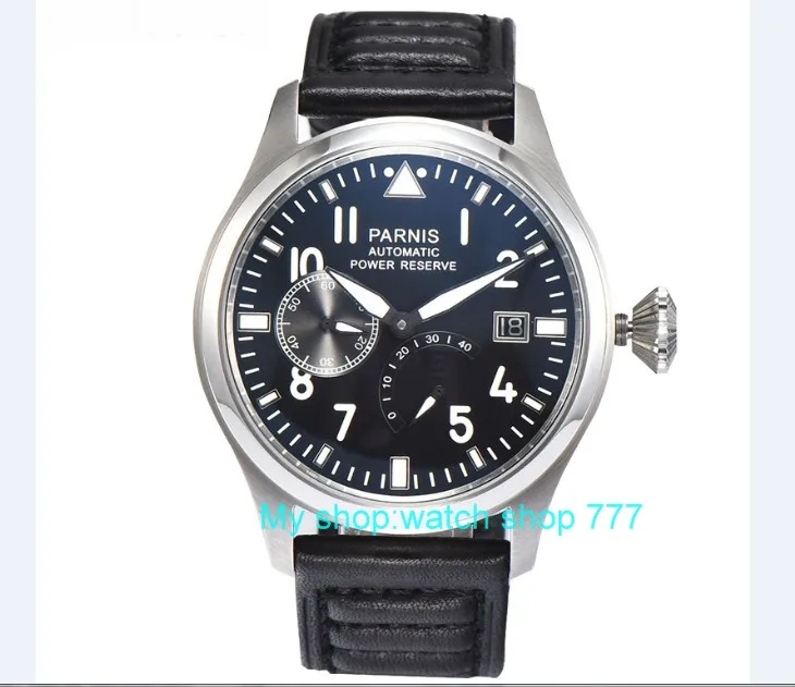 

47 mm PARNIS big dial Automatic Self-Wind movement leather strap men watches high-quality Mechanical watches wholesale