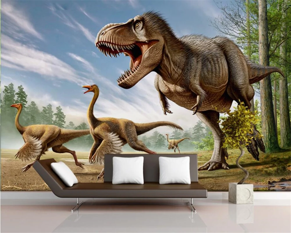 beibehang Custom Wallpaper Home Decorative Mural 3D Dinosaur Backdrop