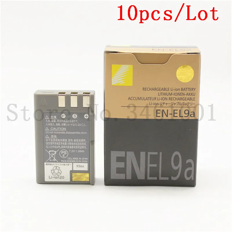 10pcs/lot EN EL9A Battery EN EL9A ENEL9A EL9 EN EL9 Batteries For Nikon