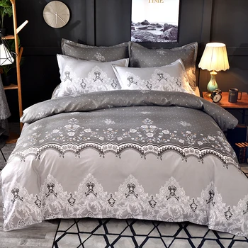 

WAZIR Luxury Lace Solid Color Bedding Set 2/3pcs Duvet Cover Pillow Cases Bed Sheet Bedclothes Comforter Sets Bed Queen King