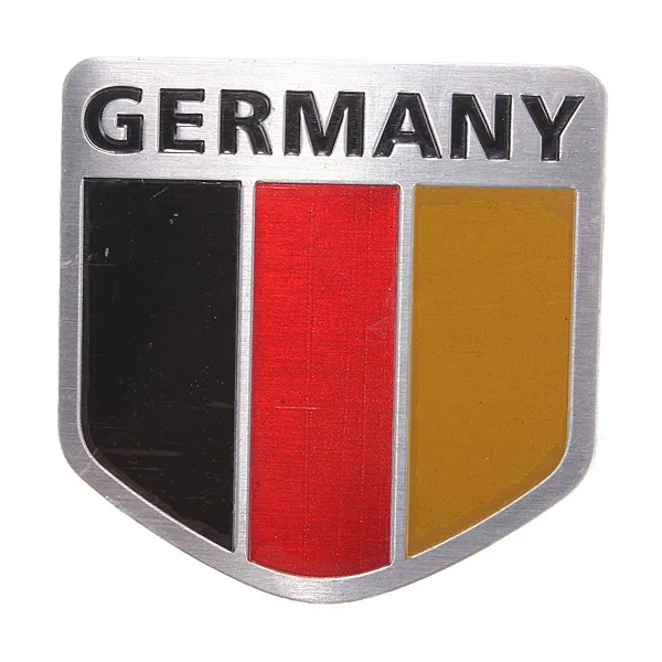 5x5cm Car Aluminum German Germany Flag Shield Emblem Badge Truck Auto