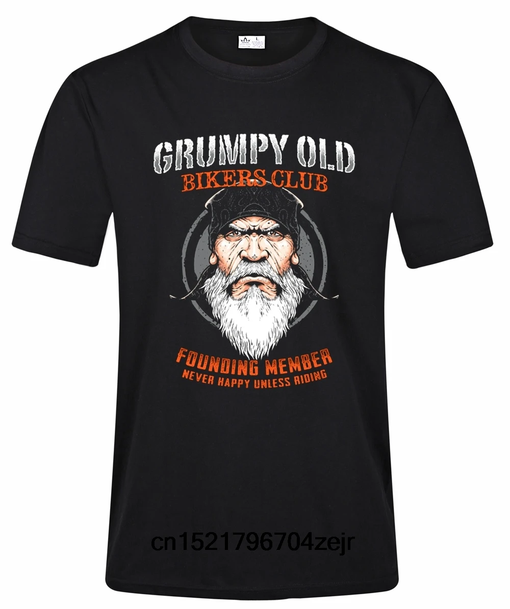 Men t shirt Grumpy Old Bikers Club Graphic Printed Fashion Short Quotes Black Tops Tee Shirts t-shirt women | Мужская одежда