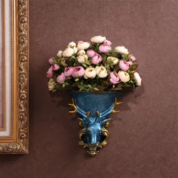 

Deer head wall hanging Northern European home adornment European wall hanging flowerpot Wall decoration flower