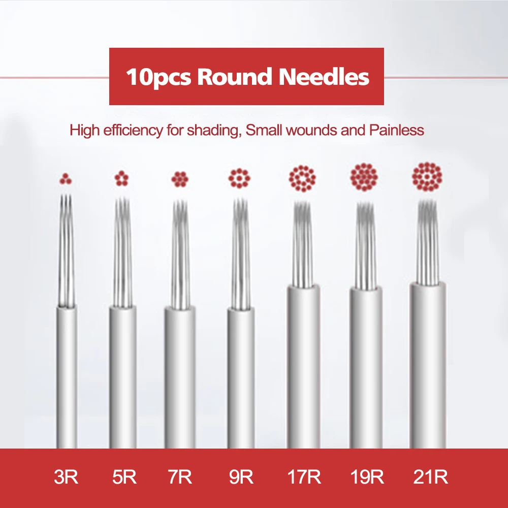 

Biomaser 10pcs Microblading Needles for Manual Pen Permanent Makeup Manual Fog Pen Needle R3 Needles Eyebrow Pen Tattoo Needles