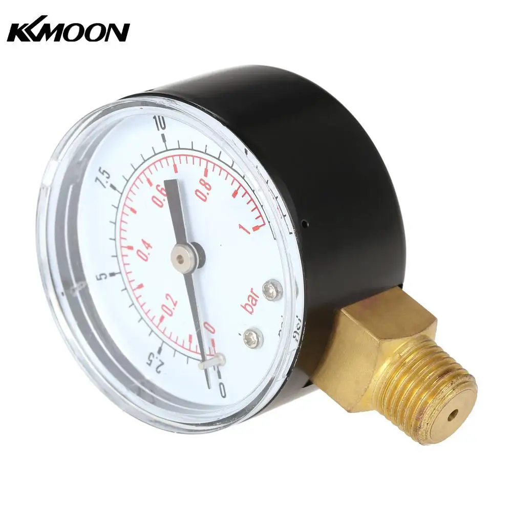 50 мм Манометр 0 ~ 15PSI 1 бар циферблат ВОДЫ гидравлический манометр измеритель 1/4