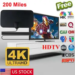 200 миля диапазонная антенна Smart tv цифровая HD Skywire 4K комнатная антенна HD tv 1080p усилитель