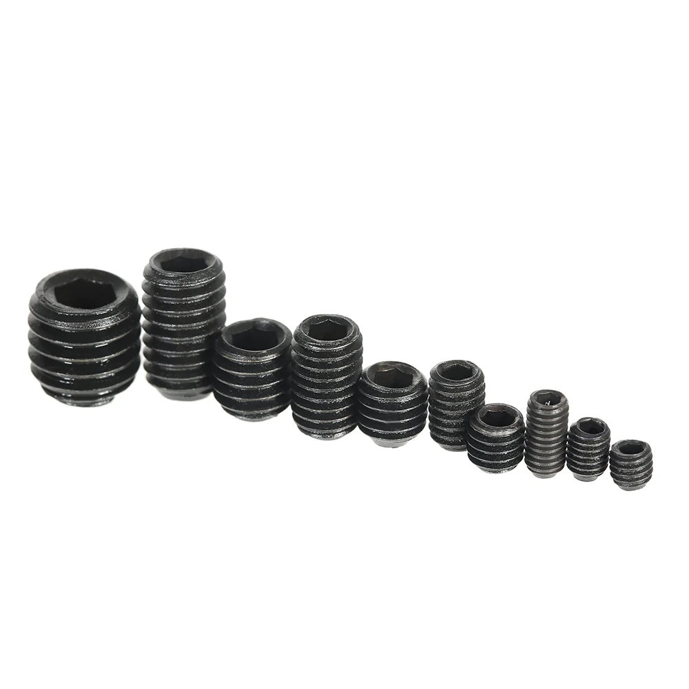 200pcs Black Allen Head Socket Internal Hex Set Grub Screw Assortment