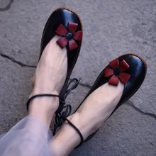 Обувь на плоской подошве ручной работы; Женские Повседневные балетки из натуральной кожи с круглым носком; женская обувь на плоской подошве с ремешком на щиколотке; цвет черный, белый; sapatos femininos