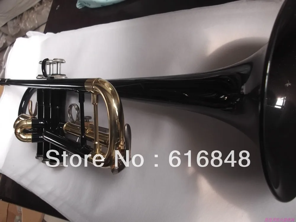 Professional Western Musical Instruments Bb Trumpet Brass Black Nickel