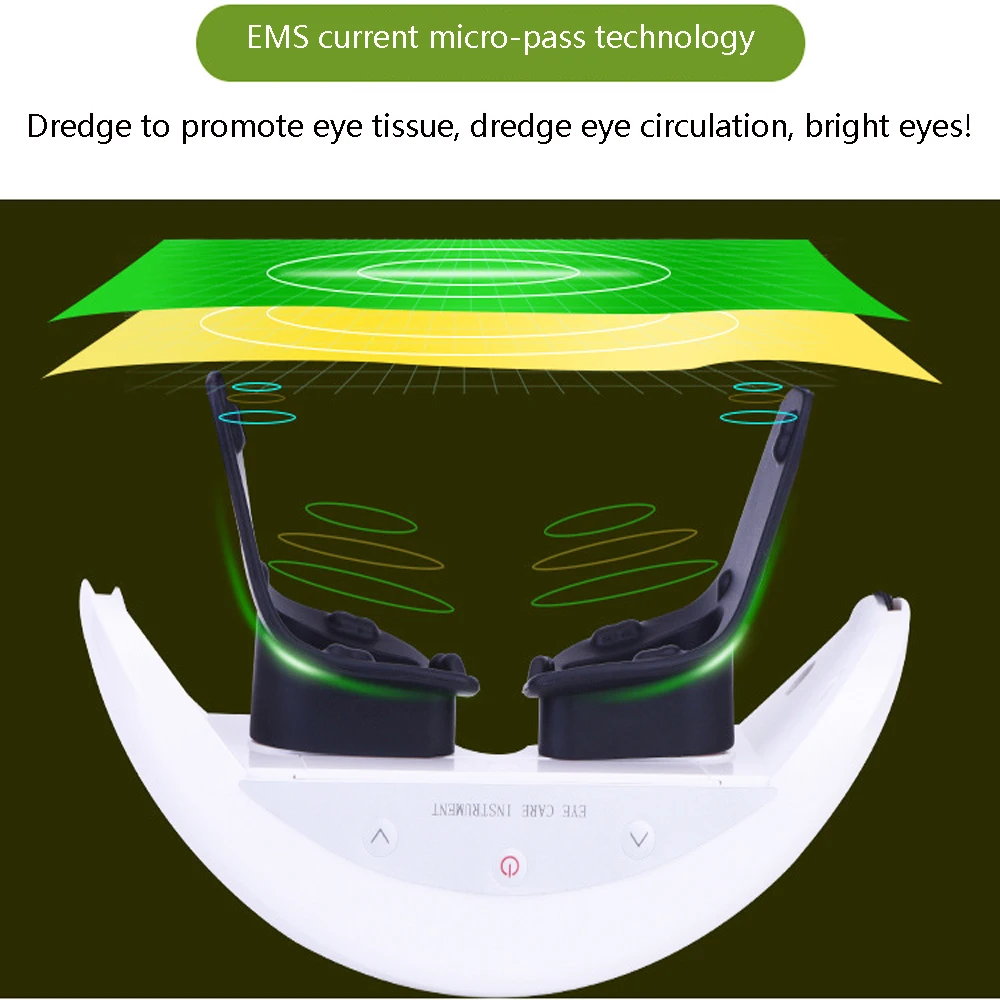 EMS беспроводной 3D зеленый глаз устройство восстановления зрения глаз Массажер ребенок близорукость лечение инструмент массажные очки