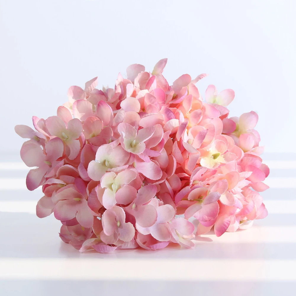 Artificial Hydrangea Heads Fake Silk Hair Flowers DIY Craft Accessory Crown Wedding Decor Millinery Baby Bridal Shower Wall Backdrop Zl006