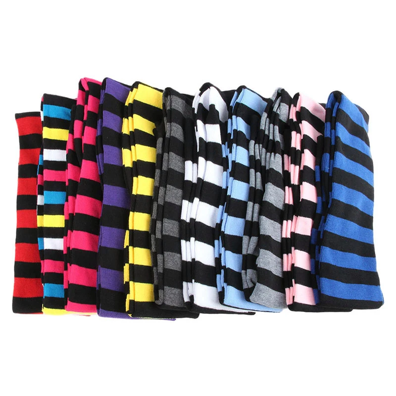 Women Girls Over The Knee Socks Thigh High Long Striped Stocking 11 Colors
