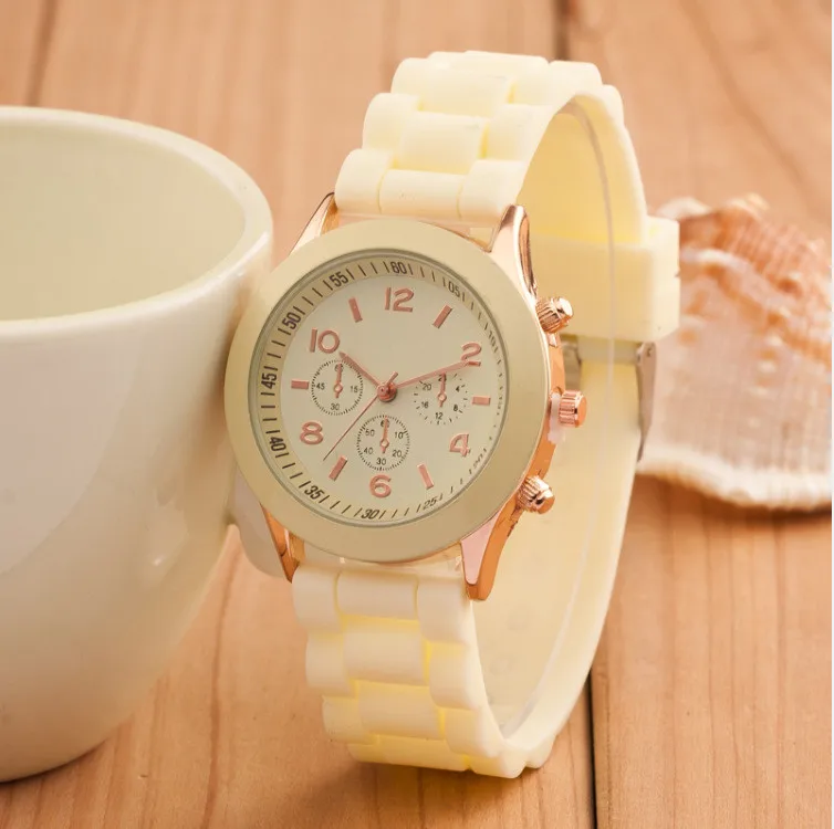 Relogio Feminino новые модные повседневные женские белые силиконовые кварцевые часы