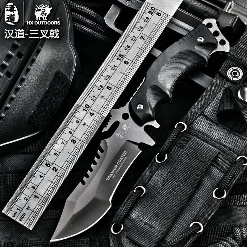 HX OUTDOORS بقاء سكين الجيش الصيد 58hrc صلابة مستقيم السكاكين أداة أساسية للدفاع عن النفس في الهواء الطلق دروبشيبينغ HX OUTDOORS بقاء سكين الجيش الصيد 58hrc صلابة مستقيم السكاكين أداة أساسية للدفاع عن النفس في الهواء الطلق دروبشيبينغ