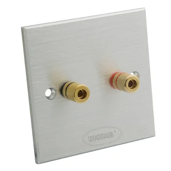 

Aluminum 2 ports speaker banana sound box wall plate