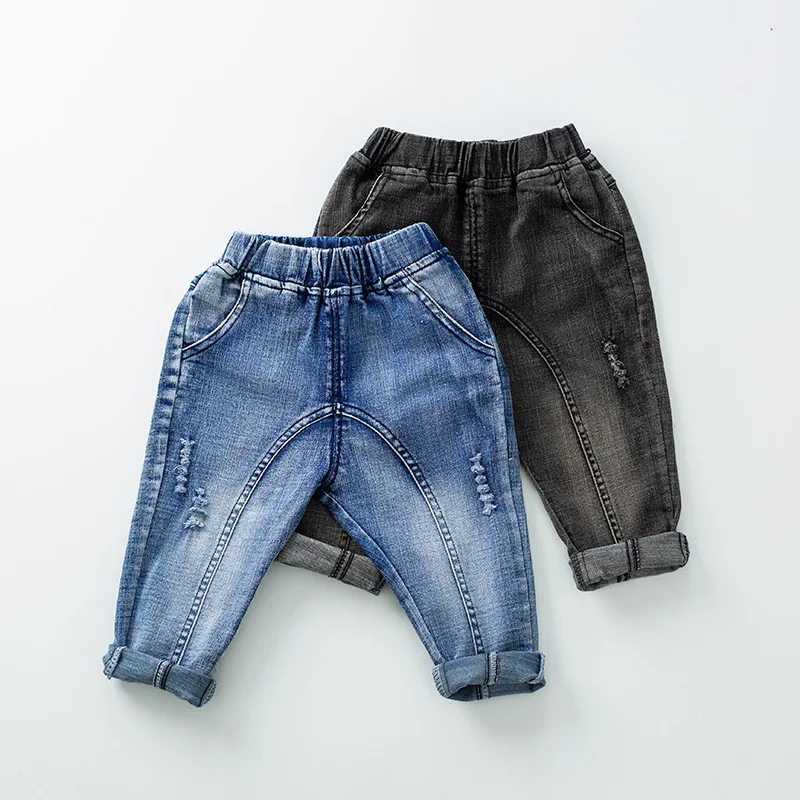 Autumn New Baby Boy Denim Jeans Pants Spring Fall Children's Denim Trousers Kids Designed Pants