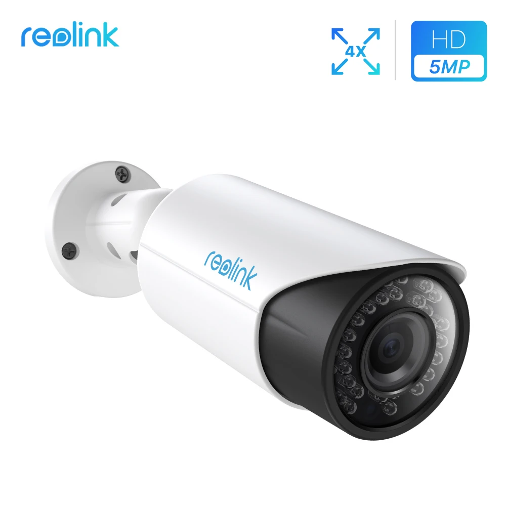 Reolink IP Камера 5MP POE 4x Оптический Зум Видеонаблюдение Автофокус Уличное Водонепроницаемый Пуля ONVIF Инфракрасная Видеокамера RLC-411 Reolink IP Камера 5MP POE 4x Оптический Зум Видеонаблюдение Автофокус Уличное Водонепроницаемый Пуля ONVIF Инфракрасная Видеокамера RLC-411