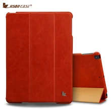 Jisoncase Intelligente Fall für Apple iPad 9,7 zoll 2017 Fall Abdeckung echtes Leder Tabletten Folding Magnet Flip-Cover für iPad air 1 2