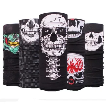 

2019 Skull Flame Bandana Headband Sport Bicycle Bike Multi Functional Seamless Tubular Magic Bandanas Tube Ring Scarf