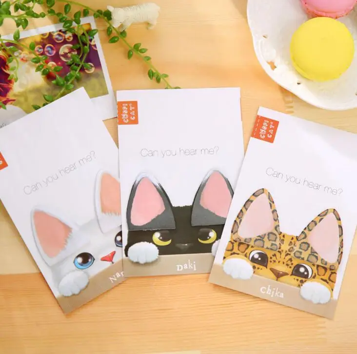 

Cute Cat Ears Mini Memo Pad Sticky Notes Escolar Papelaria School Supply Bookmark Post it Label
