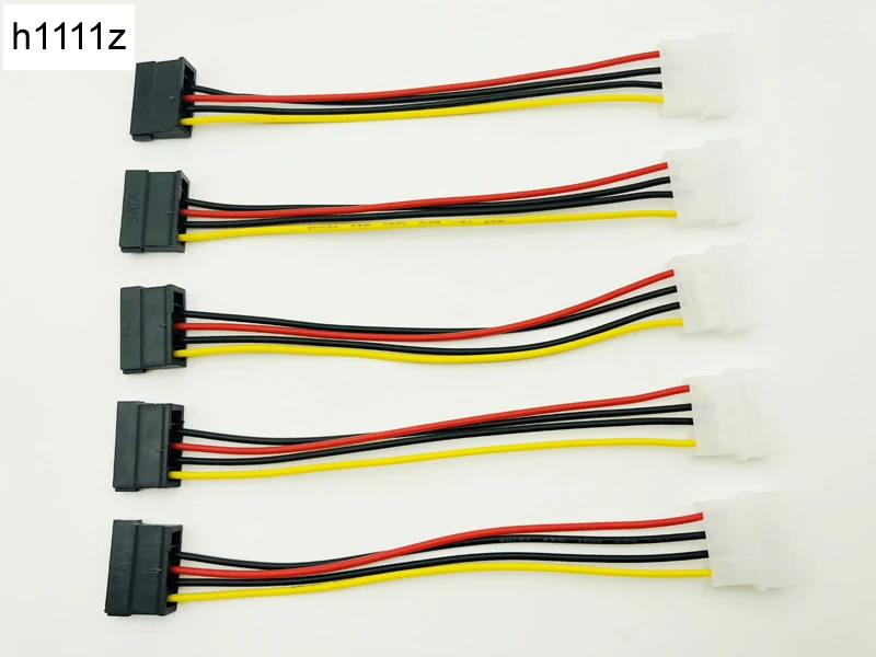 5PCS SATA Power Cable IDE to Serial ATA SATA HDD Hard Drive Power Adapter Cable Cord 15Pin SATA to 4Pin IDE Power for BTC Mining