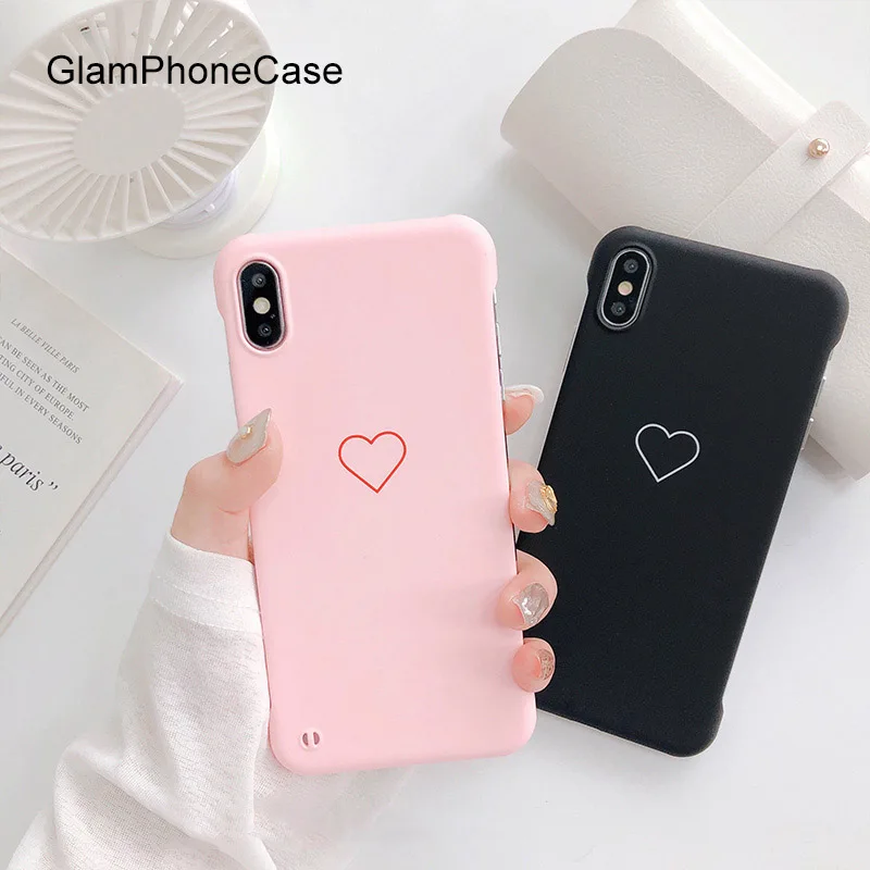 

GlamPhoneCase Simple Love Heart Phone Case For iPhone X XS Max XR Hard Case For iPhone 7 8 6 6s Plus Case