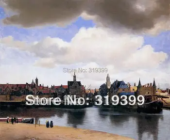 

Oil Painting Reproduction on linen canvas,View of Delft by Johannes Vermeer ,Free DHL Shipping,100% handmade,Museum quality