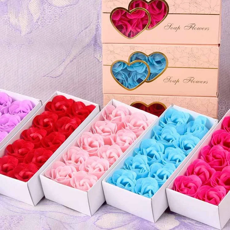 Fashion DIY Soap Flower Lifelike Hand Made 10 Rose Soap Flowers for Valentines Day Gift with