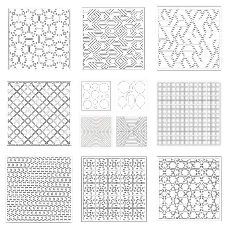 

Multi Plastic Draw Stencil For DIY Scrapbooking Decorative Embossing DIY Paper Cards Crafts Plastic Templates Drawing Sheets