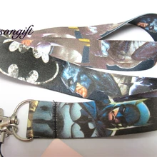 Hensongift Бэтмен Брелок с символом ремешок ID Держатели Бэтмен телефон ключ ремни