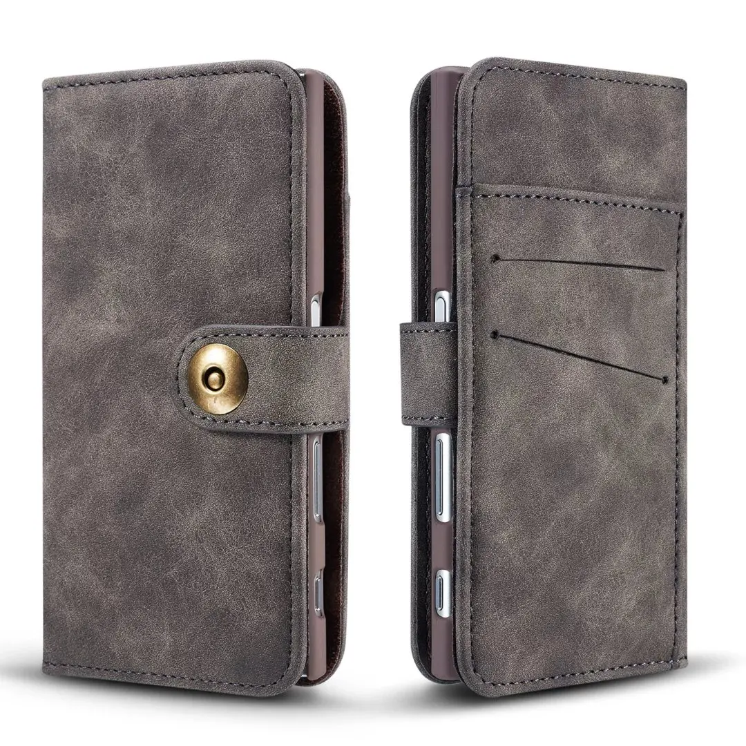 

Removable Leather Cover for Sony XZ Case Sony X Compact Cases Huawei Mate 9 Case Card Wallet Flip Magnetic Luxury Retro Back New