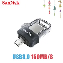 Оригинальный SanDisk SDDD3 двойной флэш-накопитель USB OTG 32 ГБ 150 м/с USB 3,0 Pen Drives 128 ГБ 64 ГБ для Android Поддержка 0 fficial 16 г