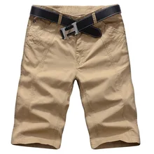 Шорты Для мужчин приятно Новая мода Для мужчин шорты свободные Повседневное одноцветное бермуды Masculina хлопковые пляжные брюки по колено шорты 18-44 mma51