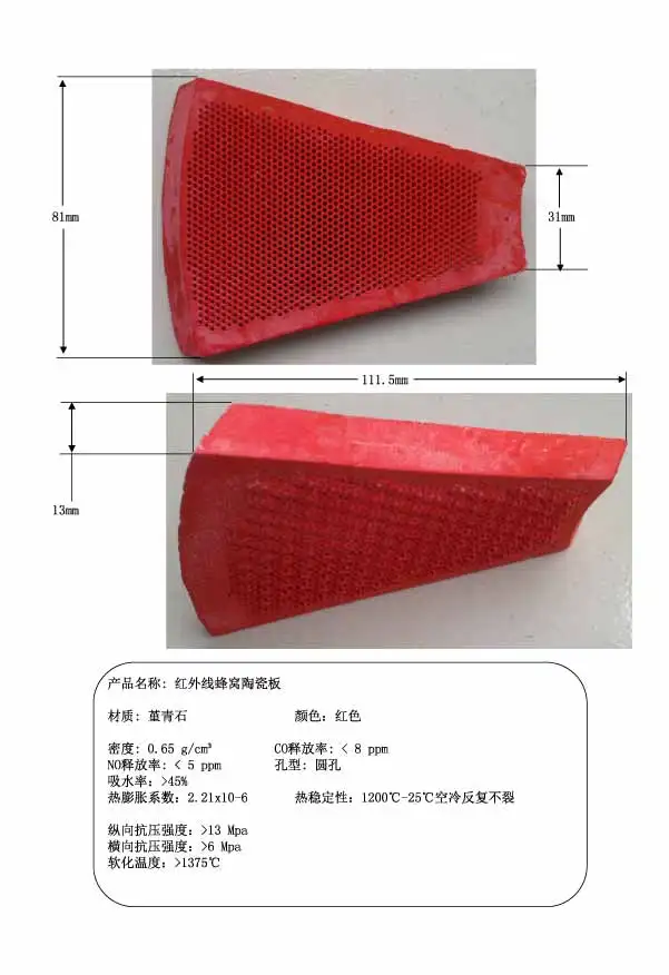 

The 280 Sector Infrared Ceramic Honeycomb Plate, Energy Saving Stove Tiles,