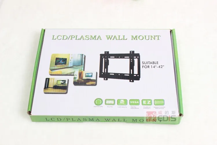 ممتازة الجودة جديد تصميم العالمي ل 14-42 مؤشر LED LCD بالبوصة الثابتة جدار حامل تليفزيون قوس حامل حامل حامل للكمبيوتر الشخصي