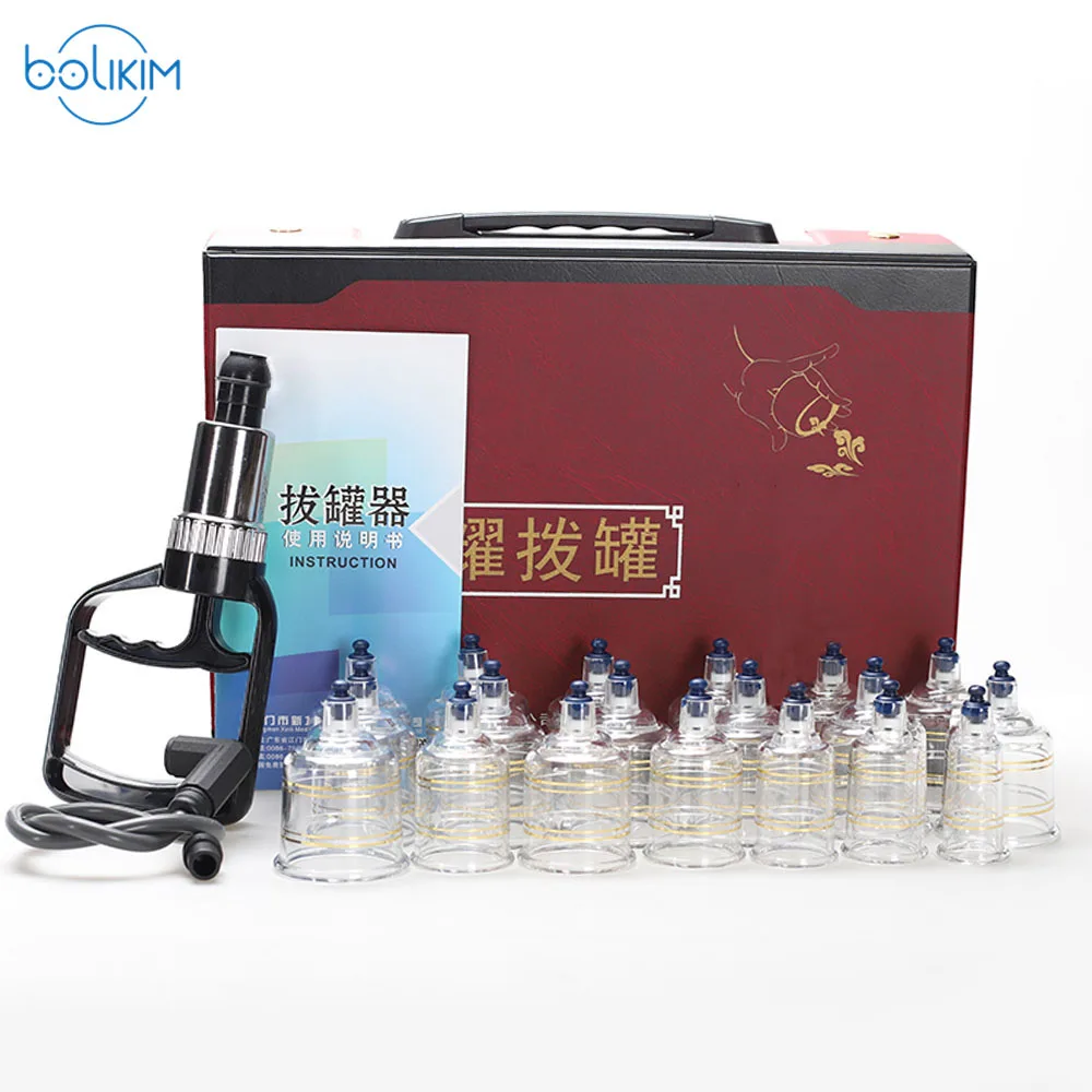 BOLIKIM Suction Cups jar Acupunture Vacuum Cupping Set Massager Tanks Banks vacuum suction therapy cupping set cans for massage