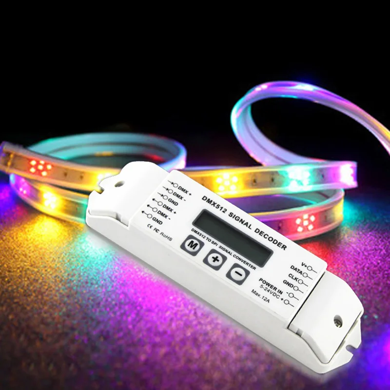 Bc-820 Dmx To Spi Signal Decoder Convertor Dmx512 Lpd6803 8806 Ws2811/ 2801 Ws2812B 9813 Led Pixel Light Controller Dc5V-24V