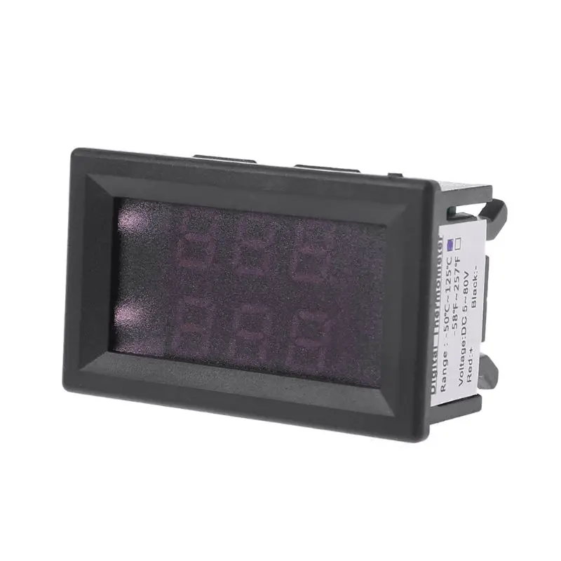 

Dual Display DC 5V-80V Thermometer w 2 NTC Waterproof Temperature Sensor 12V 24V 72V Car Motorcycle WF4458037