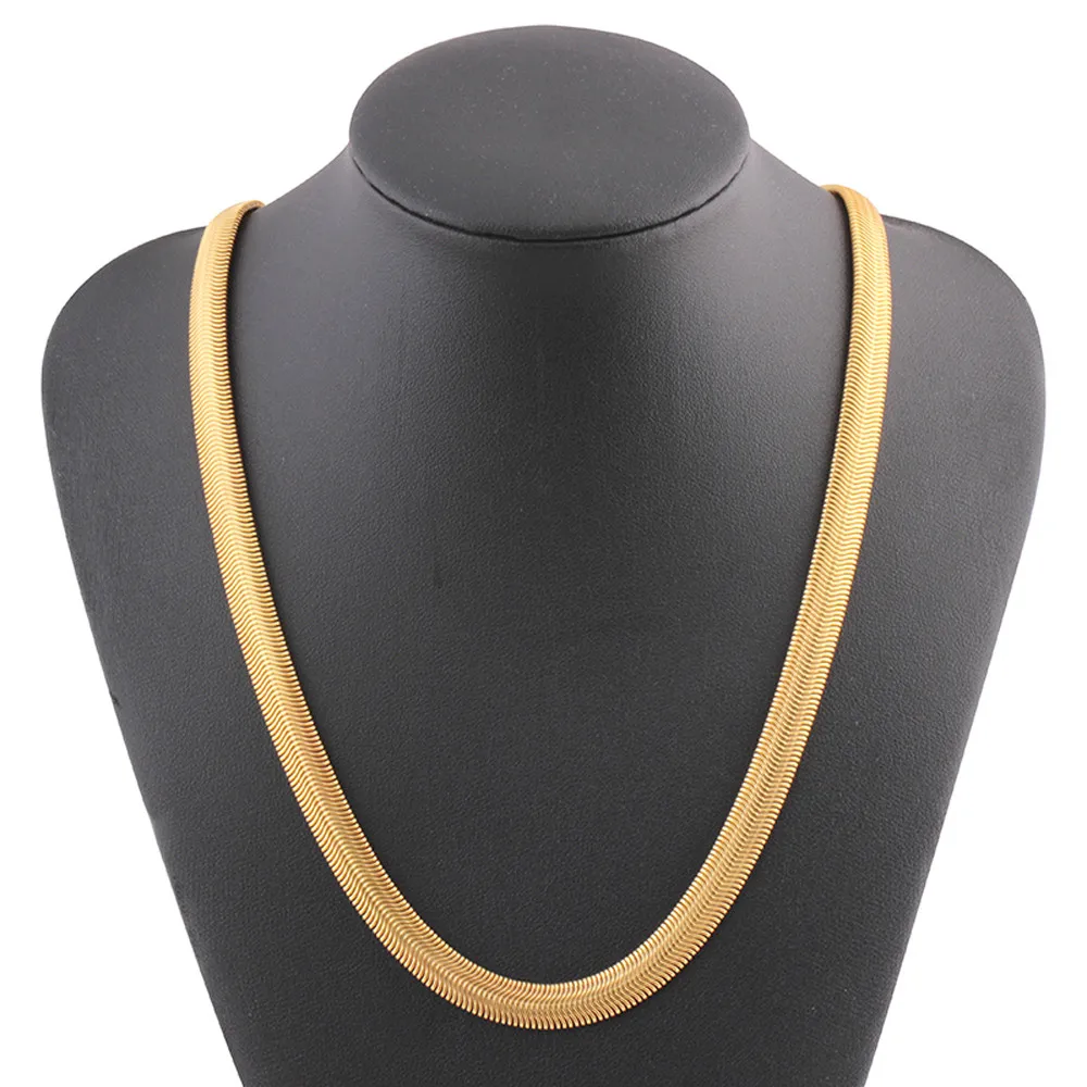 

Yellow Gold Twist Bone Snake Chain Necklace 8mm 25 inch For Men Women Festival Brithday Gift For Couple