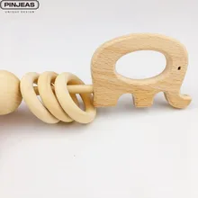 DIY деревянный Прорезыватель "Слон" 1 шт. Детские татуировки лучшие подарки для детей необработанный бук дерево кулон детские игрушки