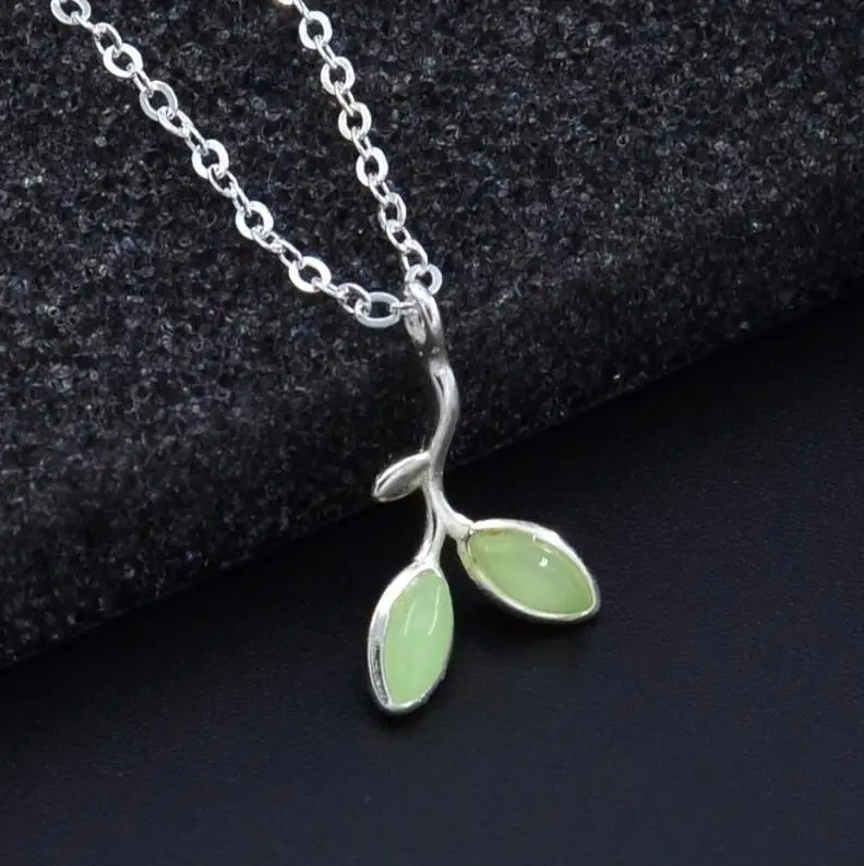 

Leaf Necklaces Sprout Necklaces Fashion Trendy Metal Plant Green Silver Cute Funny Minimalist For Women Simple Fashion Jewelry