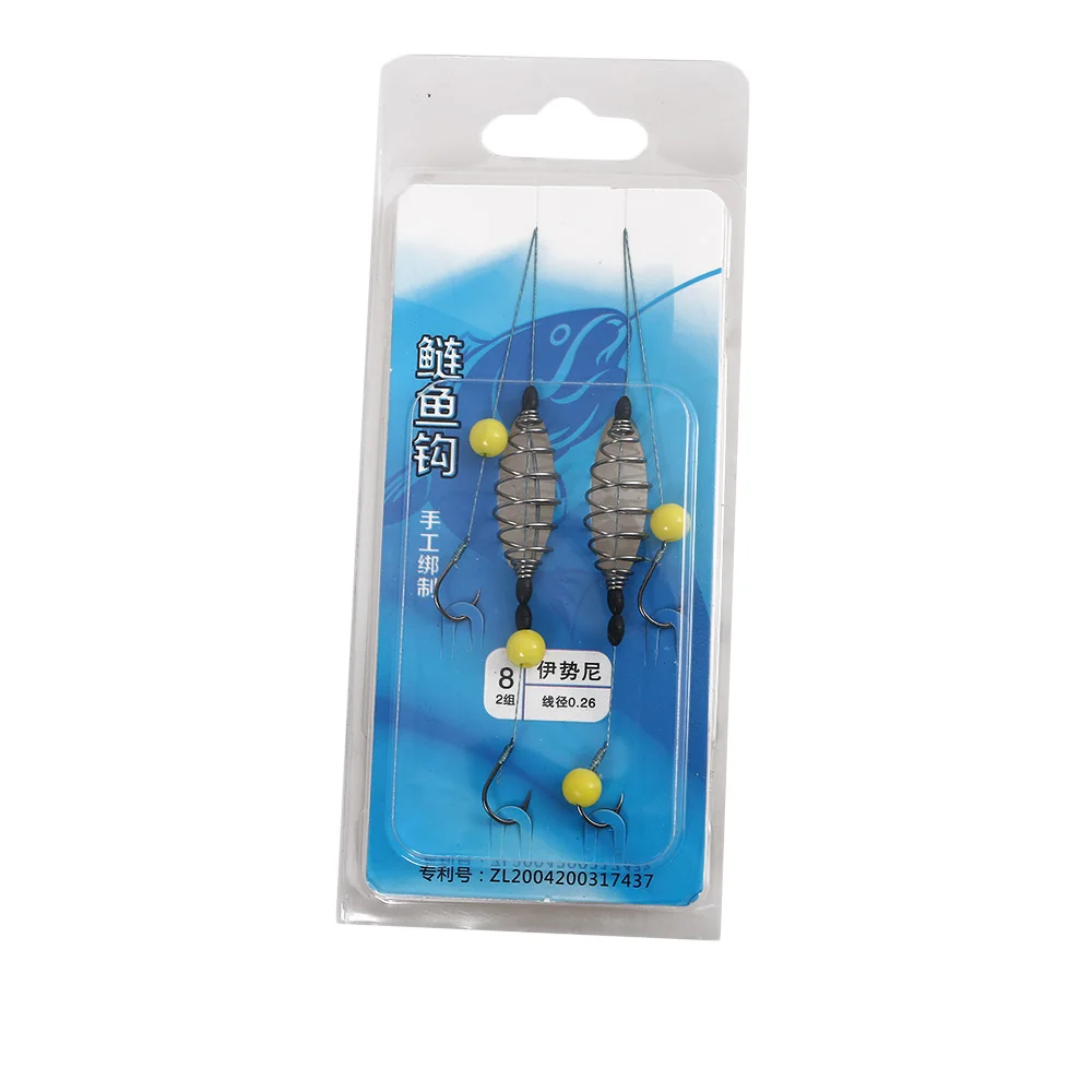 

2PCS High Quality Manually Refined Fish Hook With Bait Beads Fishing Silver Carps Oxtail Fishing Group Automatic String Hook