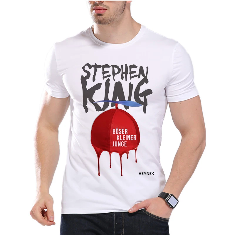 

Men Stephen King Print Summer Collection T-shirt New Horror Movie IT T Shirt men joker printed O Neck T Shirt D7-11#